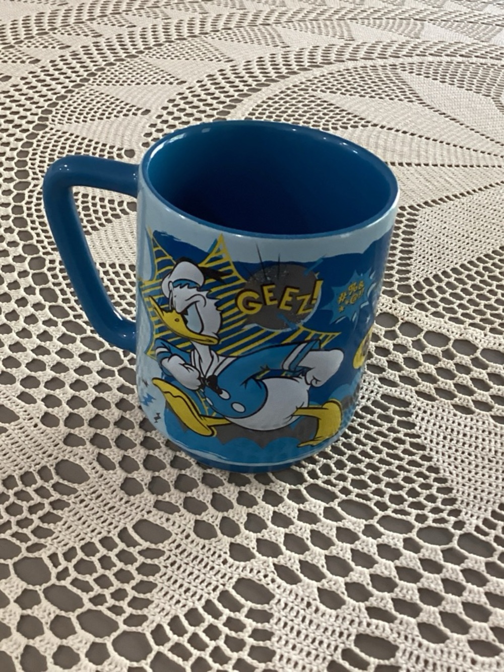 Disney Blue Donald Duck Comic Strip Mug